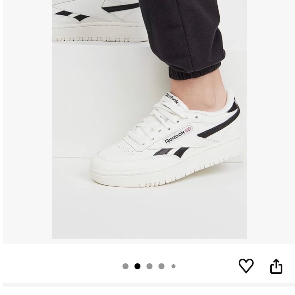 Reebok Women's White and Black Sneakers